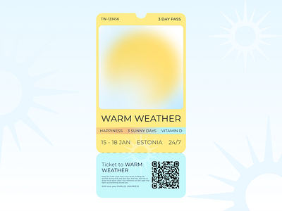Ticket to The Warm Weather branding graphic design ui