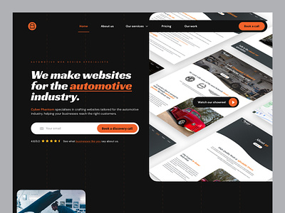 Automotive Web Agency: Website UI/UX automotive branding cars design figma logo mockup restoration ui ux web design web development