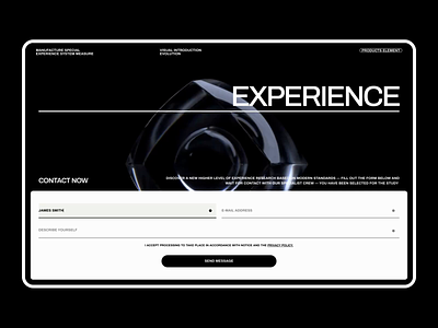 EXP - Website Concept animations blender 3d brutalist concept contact form design form futuristic minimalist modern no code portfolio render ui user interface ux web design webdesign website webui