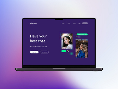 ChatApp - All in one chat application app branding chat app chat application meetings minimalistic remote responsive responsive website team web design website