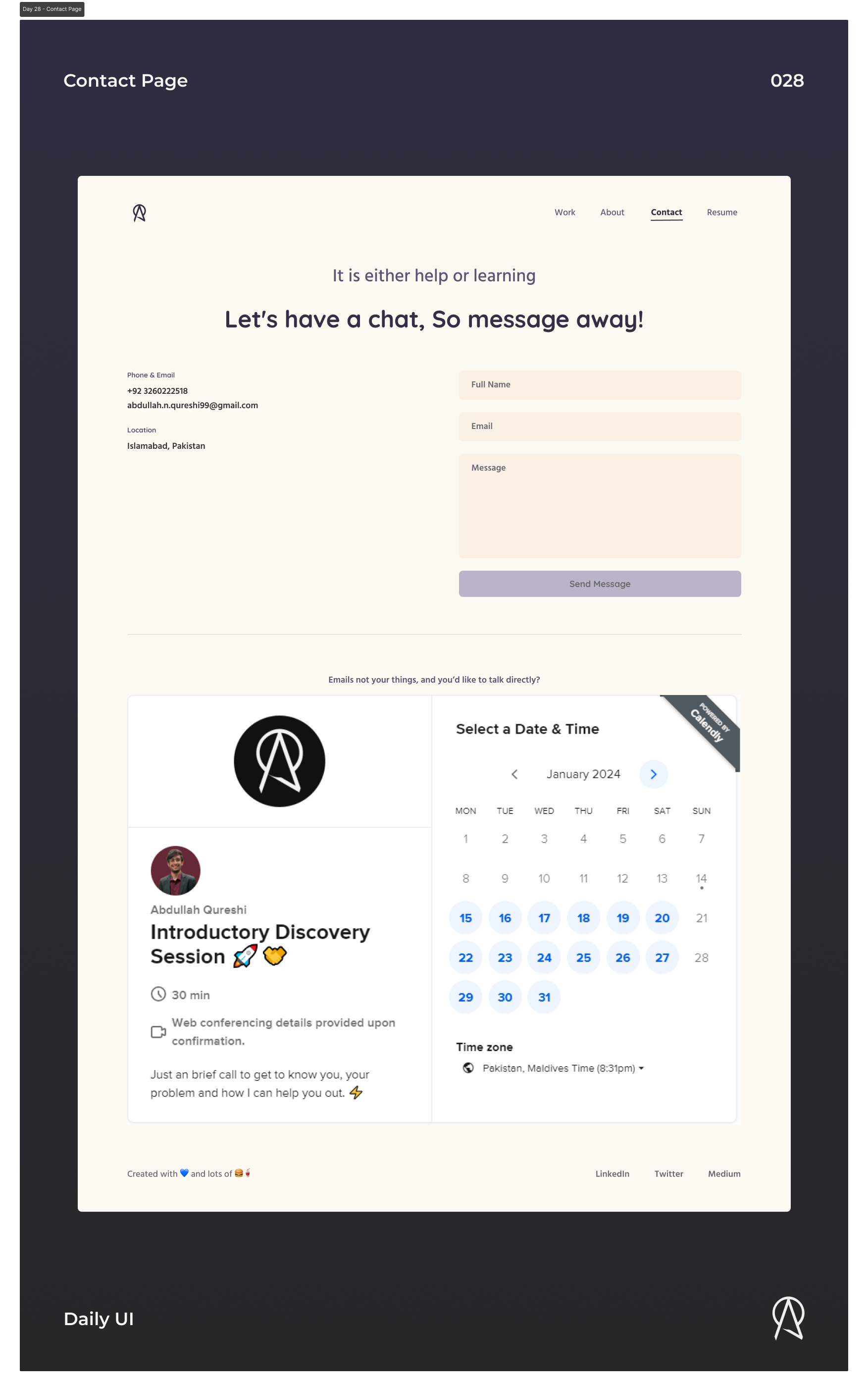 Daily UI - Contact Page app branding contact page contact us design illustration logo minimal typogaphy ui ui design uxdesign web design web page website website design