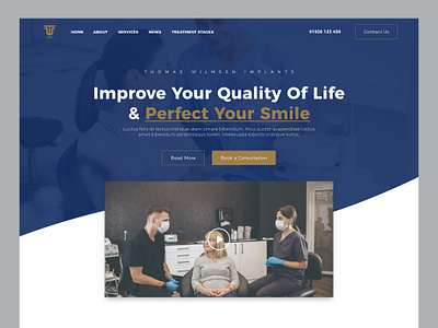 Implant, Dentist Surgery: Website UI/UX dentist design figma implants mockup surgery ui ux web design web development wordpress