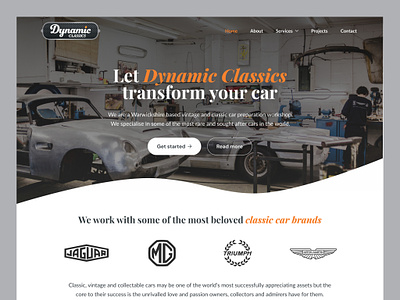 Classic Car Restoration: Website UI/UX automotive car classic design figma mockup restoration ui ux web design web development