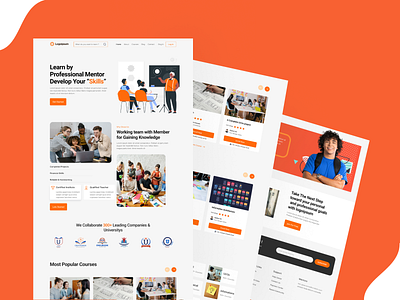 Education Website Design: Landing Page / Home Page UI branding education industary education website design graphic design landign pages ui uiux uiuxdesign website design