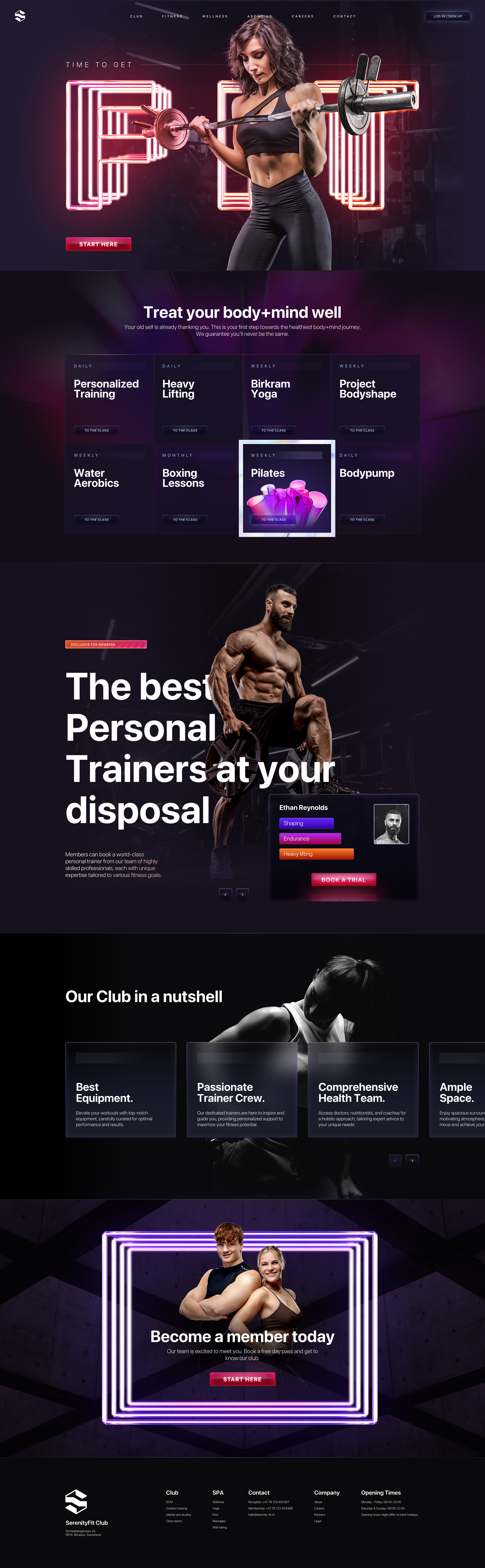 SerenityFit Landing Page 3d design landing page ui