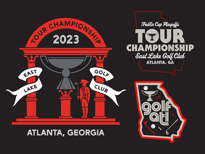 P(GA) apparel atlanta branding championship flat georgia golf graphic design icon illustration logo pga professional golf sports design trophy ui
