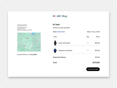 Purchase Receipt - #017 daily ui dailyui day17 interactive design order details order summary purchase receipt receipt ui ui ux user experience design ux web and mobile design
