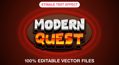 Modern Quest 3d editable text style Template 3d text effect design graphic design illustration meaningful life modern modern quest text poster technology vector text mockup
