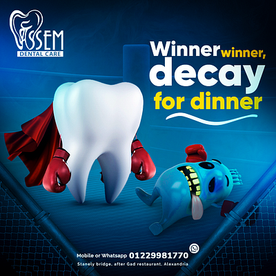 A boxing dental design ads 3d 3d dental 3d tooth ads art boxing boxing gloves campaign cathy design creative creativity innovation innovative loser social media social media ads social media design teeth tooth winner