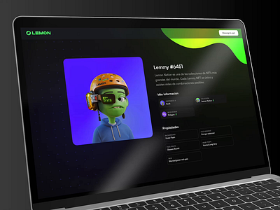 Lemon NFT - Detail View crypto cryptocurrency detail view nft product design ui ux web3