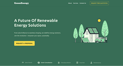 Hero Header - Banner green green energy hero header minimal solar website