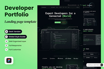 Developer Portfolio Landing Page design kit developer developer app developer landing page developer portfolio developer portfolio landing page developer website figma landing page landing page template portfolio portfolio landing page sketch startup landing page ui kit web design mockup website design website template