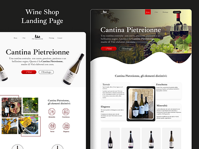 Wine Shop Landing Page Design app app design app landing page ecommerce landing page landing page design online shop ui ui designer uiux wine