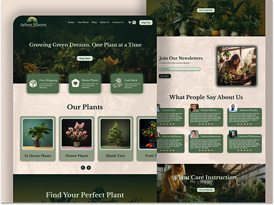 Arbor Haven: Cultivating Joy, One Click At A Time! app design e commerce iser interface plant e com ui user experience ux uxui web design