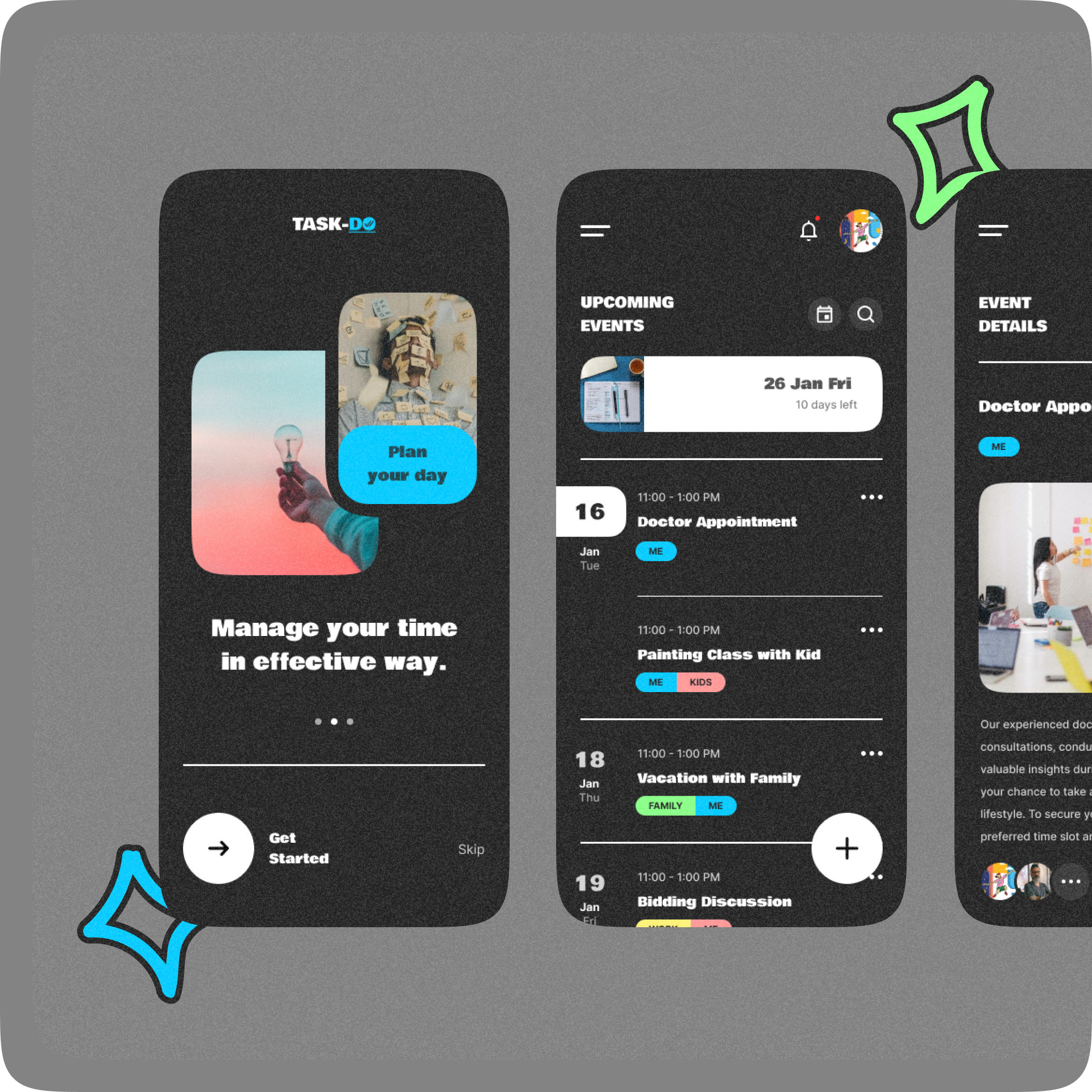 TASK-DO ✅ Event & Task Tracker App app calender colors design event flat flatdesign management manager minimal mobile mobile app planner time tracker trend ui uiux ux web