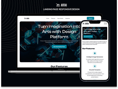 Art Ai - Landing page Responsive design 3d ai landing page animation art ai graphic design landing page mobile app responsive design ui