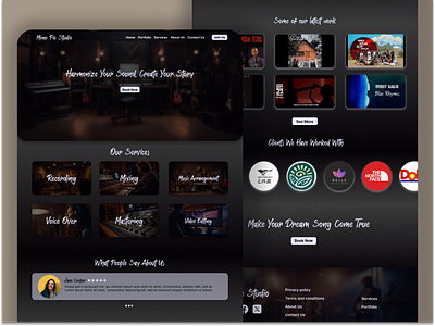 Mono Pie Studio: Crafting Auditory Excellence! app design landing page music music studio ui user experience user interface ux web design