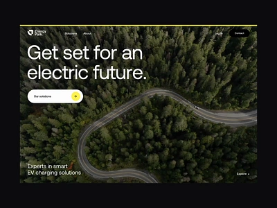 Energy Park highlights car charger charging clean electric energy ev landing live page typography ui ux video web website