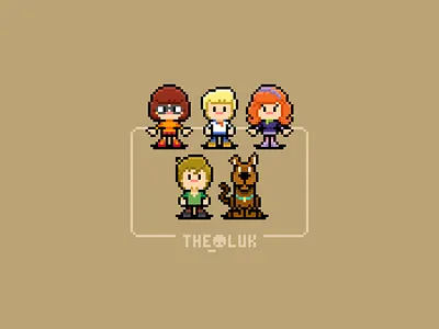 Pixel Art Characters - Scooby-Doo! characters design illustration pixel art pixel artist pixelart retro games scooby doo the oluk theoluk video games