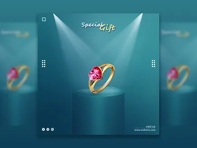 Social Media Ad Banner Image Template Design ad banner ad template black blue branding clean corporate corporate template festival flyer flyer gift design gift item poster razauix ring design sale post social media post social media poster social post