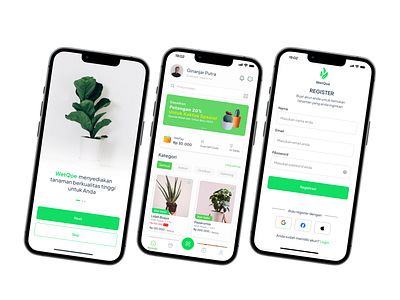 WetQoe : Digital Experience for Online Shopping Plant branding ui