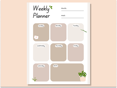 weekly planner branding minimal planner