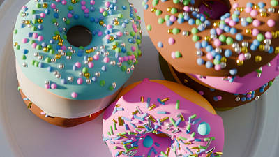 Donuts stack 3D animation 3d animation design