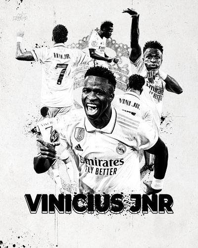 VINICIUS JNR EL CLASSICO 24' SPORTS DESIGN art bw graphic design infographics posterart smsports sportsdesign streetart