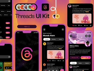 Threads App Redesign app app design clean dark theme design design idea instagram mobile app redesign social app threads ui ui design user friendly ux