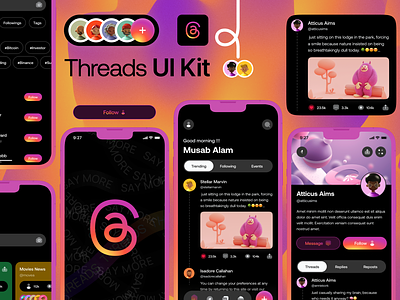 Threads App Redesign app app design clean dark theme design design idea instagram mobile app redesign social app threads ui ui design user friendly ux