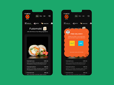#DailyUI Tokio Sushi app dailyui mobile app sushi ui ux