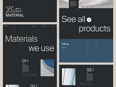 Sailor - Materials page blue clean dark design desktop figma material photography sailing sailors sails see typography ui web white