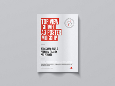 Free Curved A3 Poster Mockup poster mockup