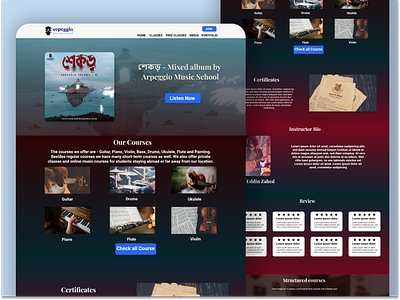 Arpeggio Music School: Tune Into Musical Mastery Online app design branding design ui user experience user interface ux uxui web design