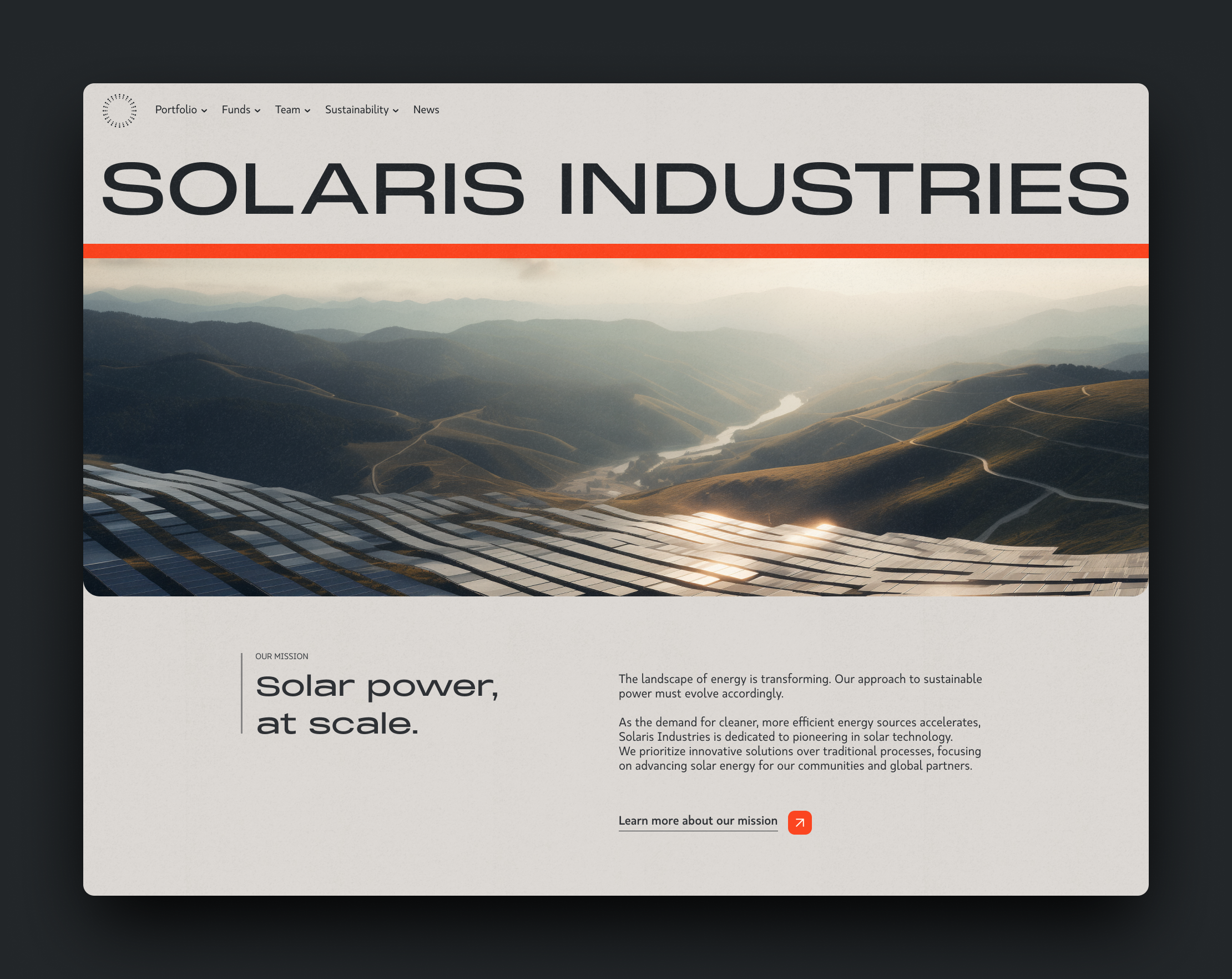 Example of Industrial landing page