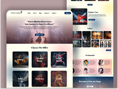 Fly Dance Academy: Where Steps Turn Into Stories! app design branding design ui user experience user interface ux uxui web design