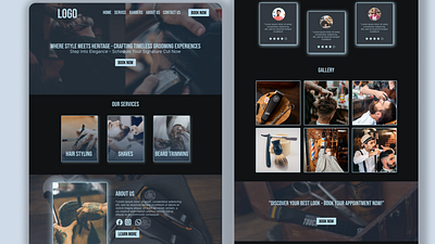 Barber Shop Landing Page app design branding design ui user experience user interface ux uxui web design