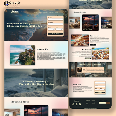 Hotel landing page app design branding design ui user experience user interface ux uxui web design