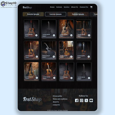 Guitar Shop Product Page app design branding design ui user experience user interface ux uxui web design
