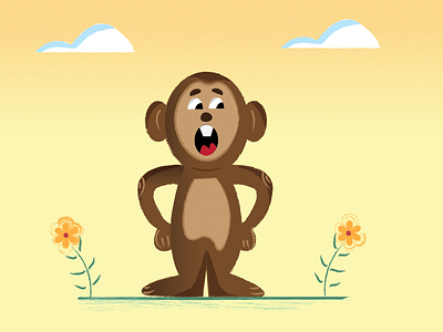 Monkey adobe illustrator animal art cartoon style illustration cartoonish digital illustration illustration monkey monkey cartoon monkey illustration vector illustration