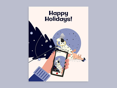 Christmas/New Year Postcard for Influencers design graphic design illustration postcards