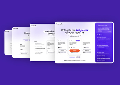 Pricing Page for AI Resume Product ai ai design ai pricing page design subscription ghostagent pricing pricing page saas ai subscription ui uiux ux