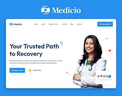 Hospital Website clinic doctor health hospital website landing page medical medical landing page uiux web design