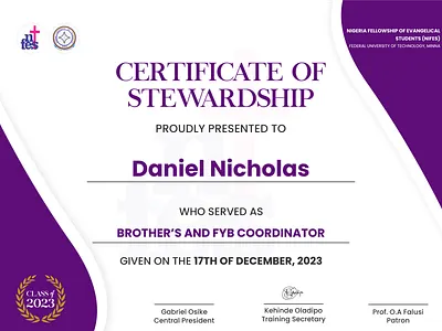 Certificate design for the graduating students graphic design