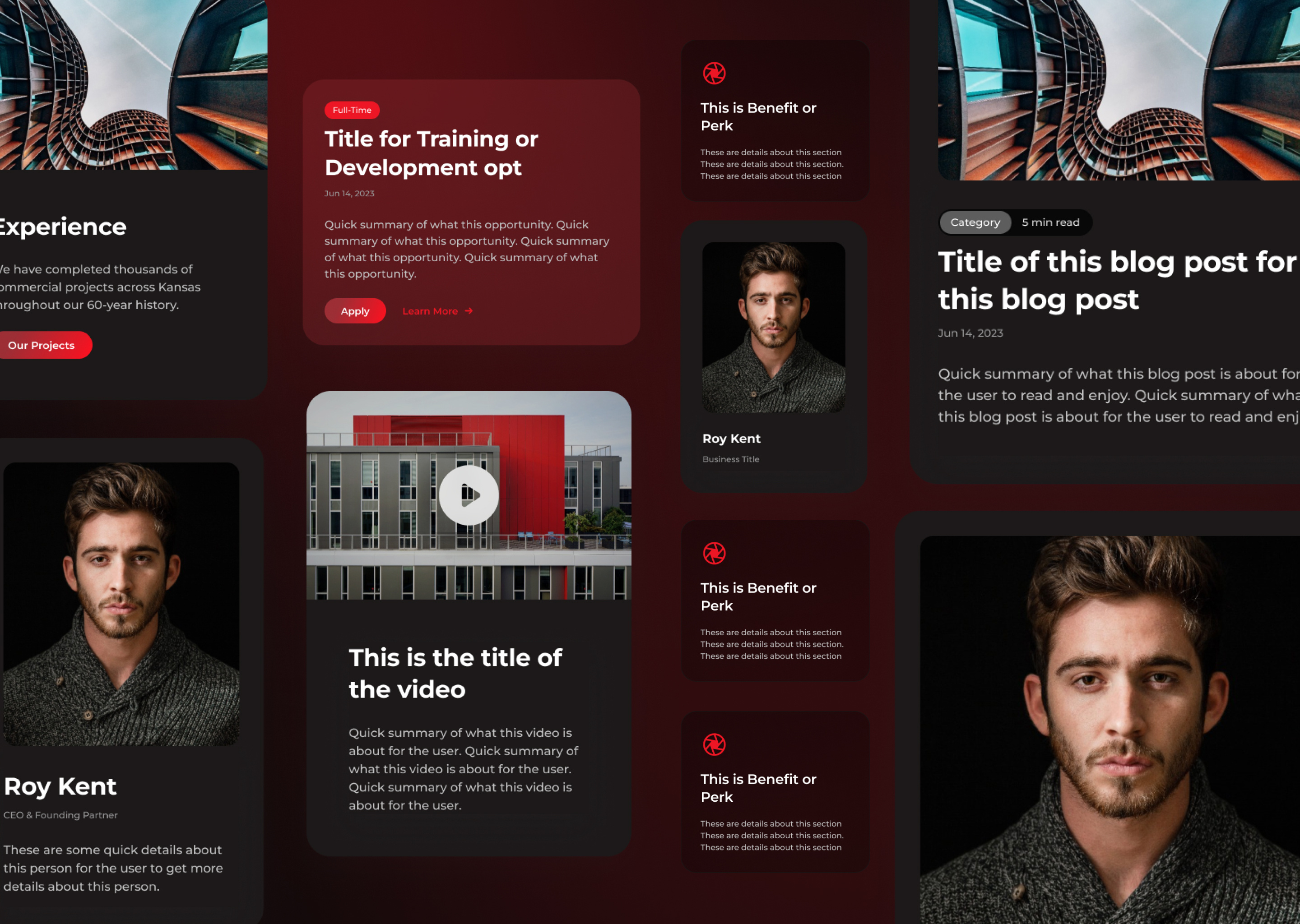 Design System components for Construction Website
