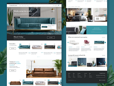 furniture e-commerce home page blue design e commerce figma furniture home page online store turquoise ui ux