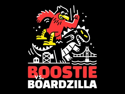 Boostie Swag Kit - Shirt and Stickers 8bit animation anime battle bird character design comic fight gif godzilla illustration kaiju lenticular manga mascot merch pixelated shirt sticker swag