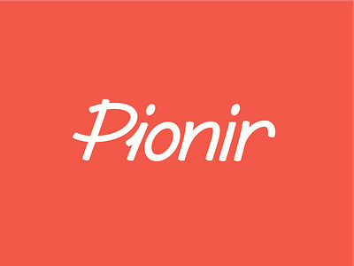 Pionir Logo Concept branding clean design lettering letters logo orange red simple type type logo typography vector white