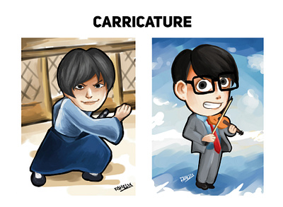 Digital Carricature anime graphic design illustration