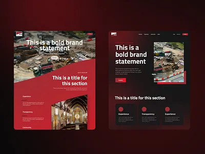 Construction Landing page design directions b2b b2b dark construction homepage design construction landing page design dark design direction design subscription ghostagent homepage design landing page design red subcription ui ux